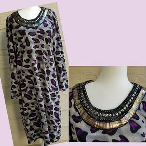 Elegance by milano print maxi dress size XL